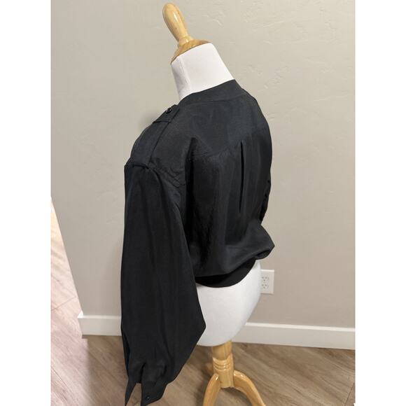 Vintage 90s Black Women’s Joan Harper Top Size 6 Long Sleeve - Picture 3 of 9